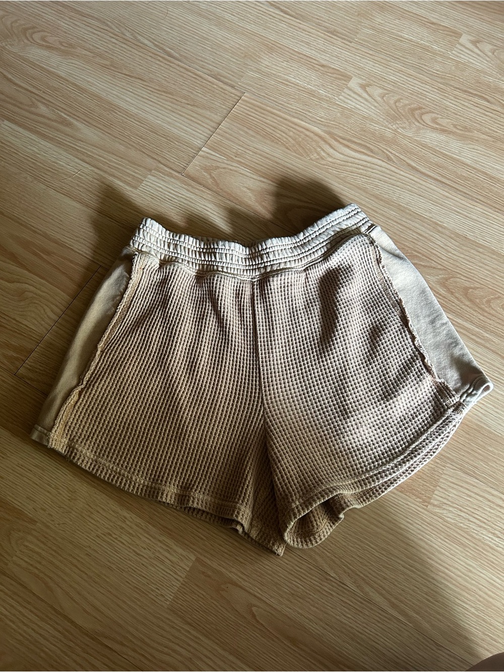 Aerie Tan Waffle Knit Lounge Shorts Medium